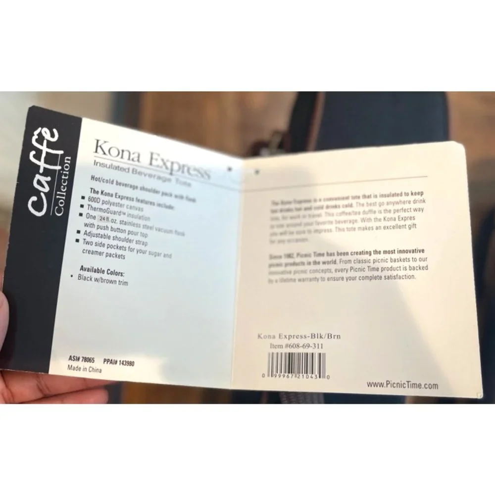 📚Picnic Time • NIB Kona Express Stainless Steel Insulated Beverage Container & - Picture 4 of 4